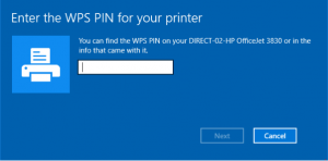 wps pin hp printer